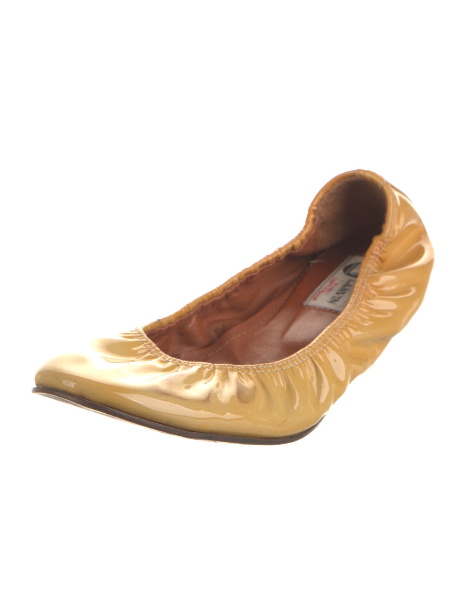 Lanvin Patent Leather Animal Print Ballet Flats