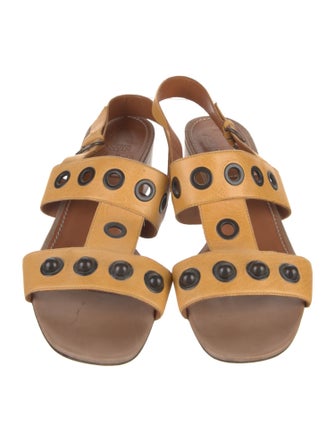 Lanvin Leather Studded Accents Slingback Sandals