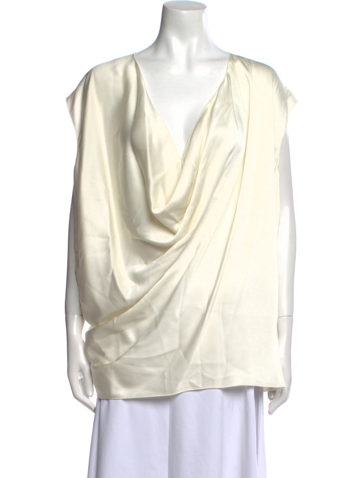 Lanvin Cowl Neck Short Sleeve Blouse