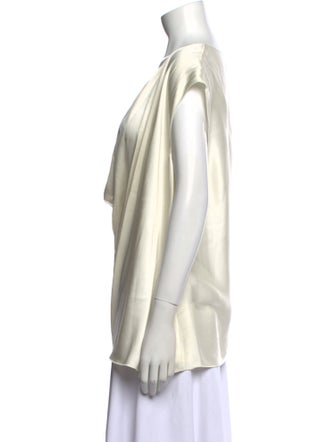 Lanvin Cowl Neck Short Sleeve Blouse