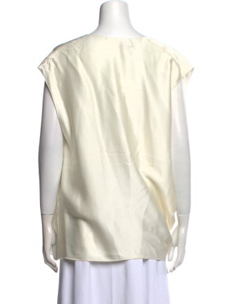 Lanvin Cowl Neck Short Sleeve Blouse