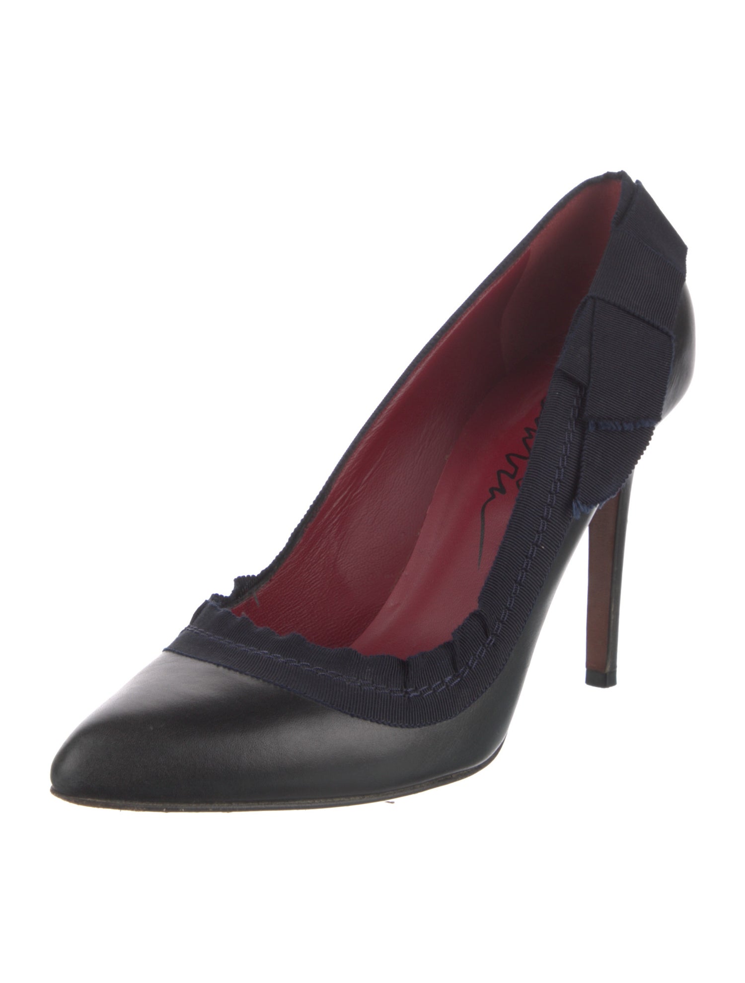 Lanvin Leather Bow Accents Pumps