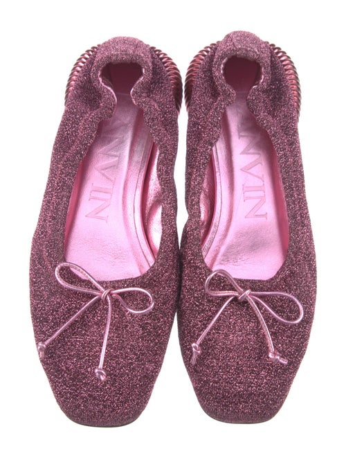 Lanvin Glitter Bow Accents Ballet Flats