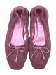 Lanvin Glitter Bow Accents Ballet Flats