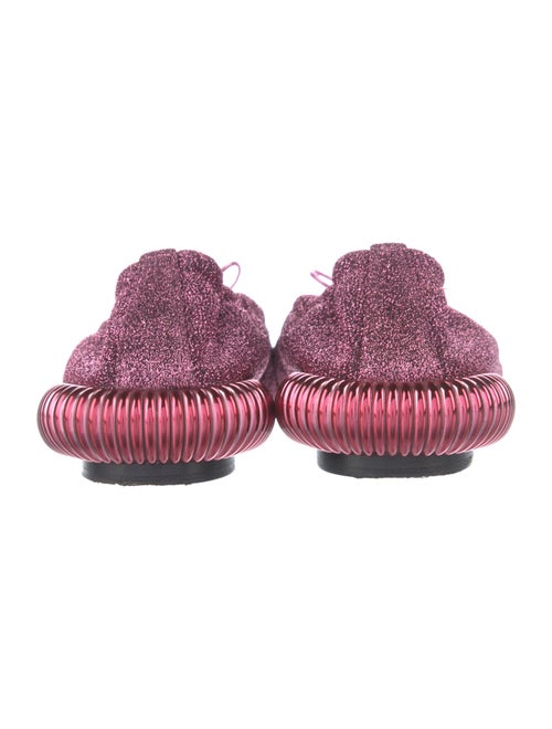 Lanvin Glitter Bow Accents Ballet Flats