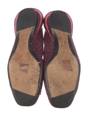 Lanvin Glitter Bow Accents Ballet Flats