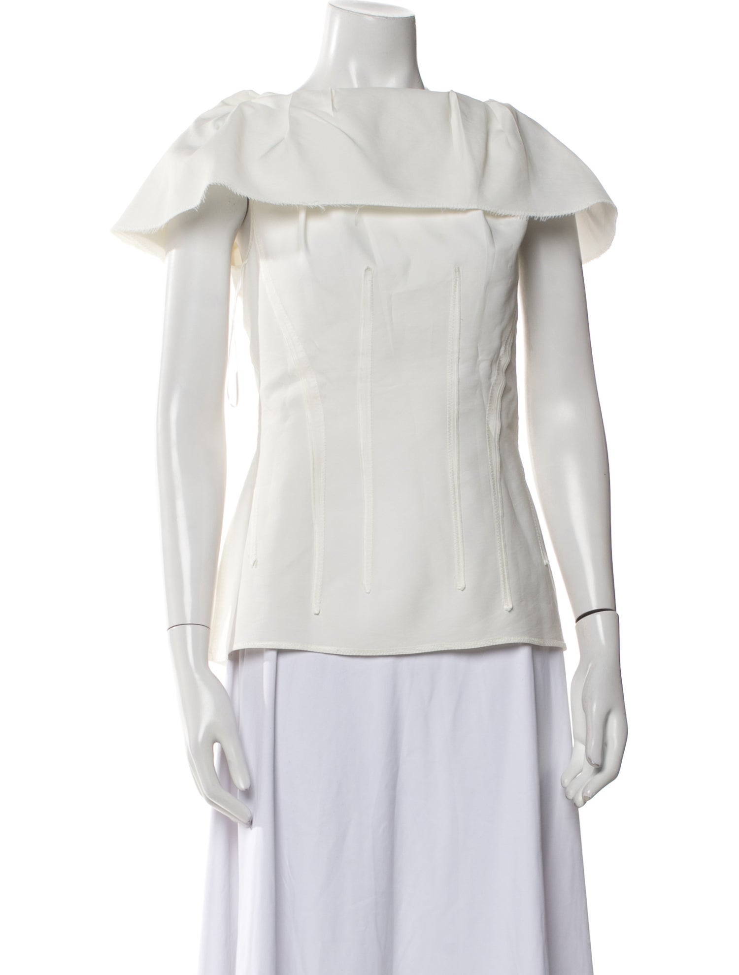 Lanvin Off-The-Shoulder Short Sleeve Blouse