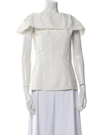 Lanvin Off-The-Shoulder Short Sleeve Blouse