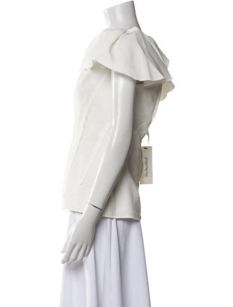 Lanvin Off-The-Shoulder Short Sleeve Blouse