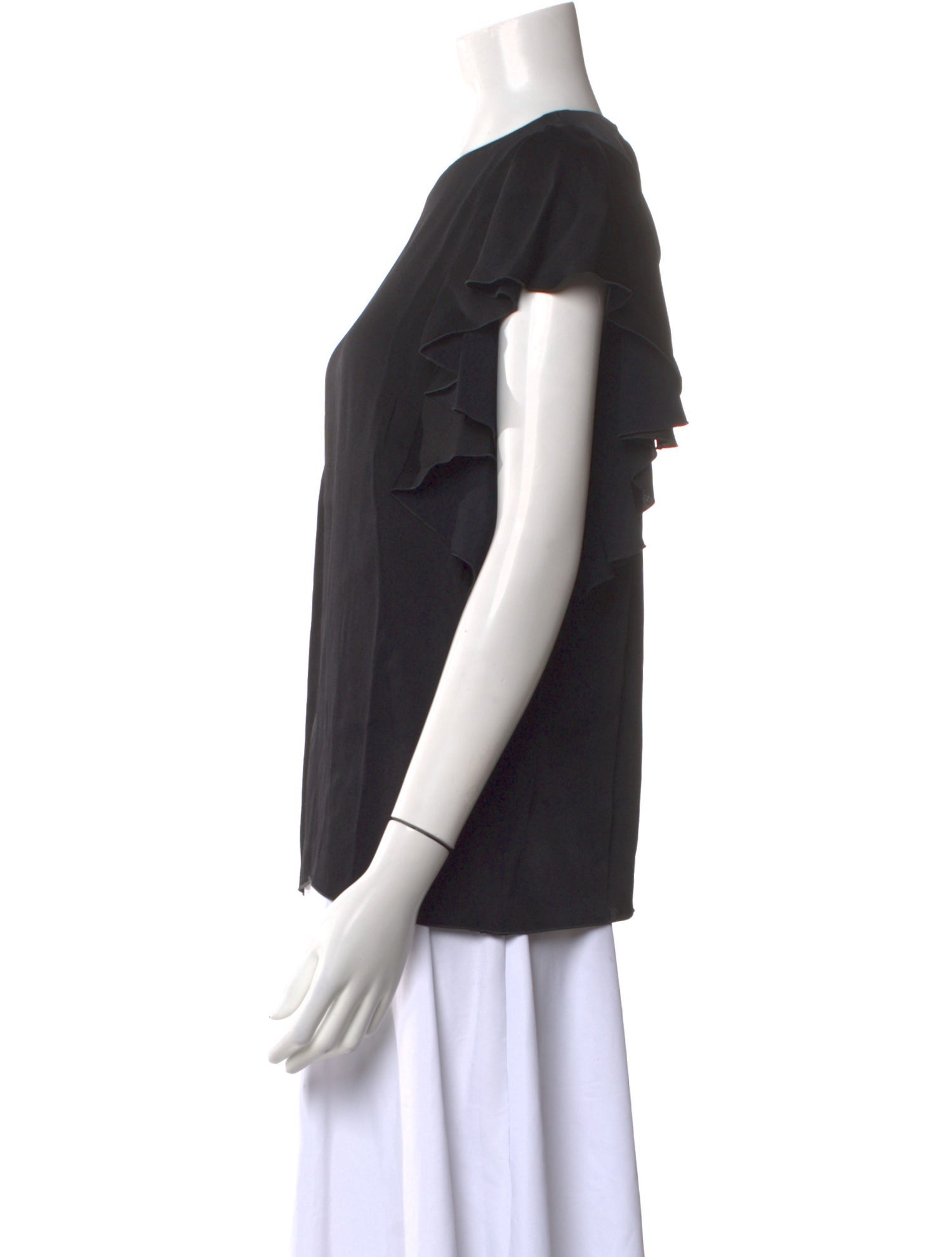 Lanvin Crew Neck Short Sleeve Blouse