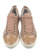 Lanvin Leather Grosgrain Trim Sneakers