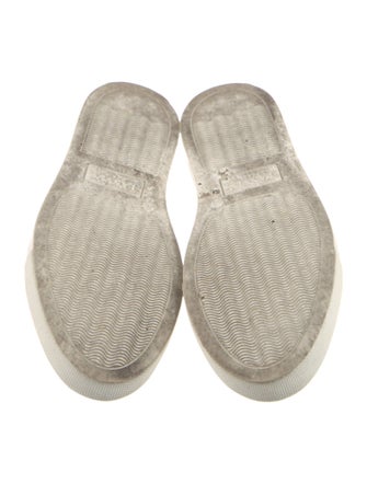 Lanvin Leather Grosgrain Trim Sneakers