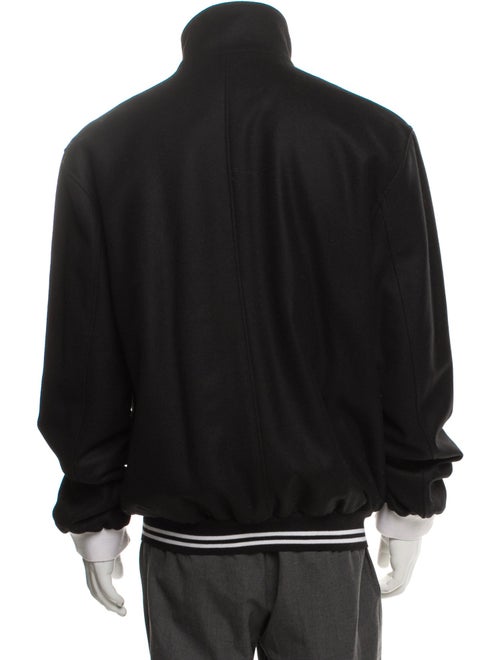 Lanvin Virgin Wool Graphic Print Varsity Jacket