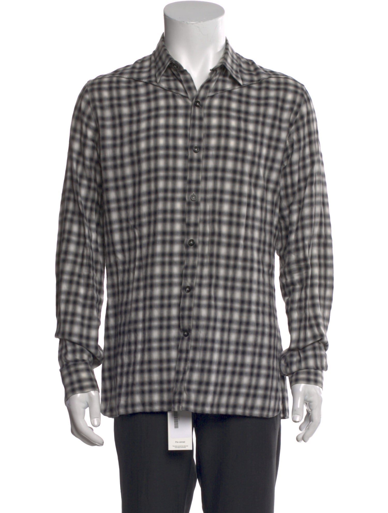 Lanvin Plaid Print Long Sleeve Dress Shirt
