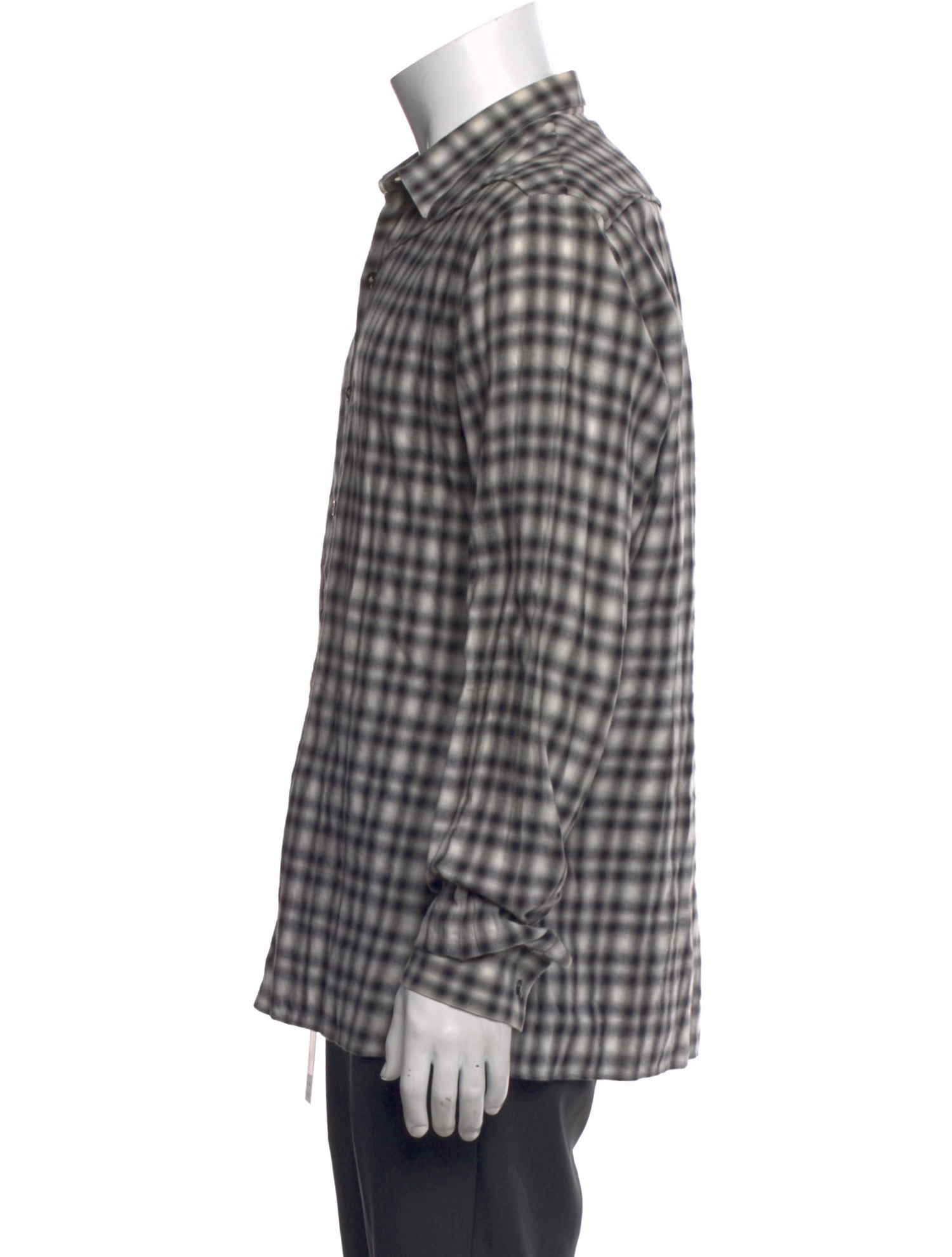 Lanvin Plaid Print Long Sleeve Dress Shirt