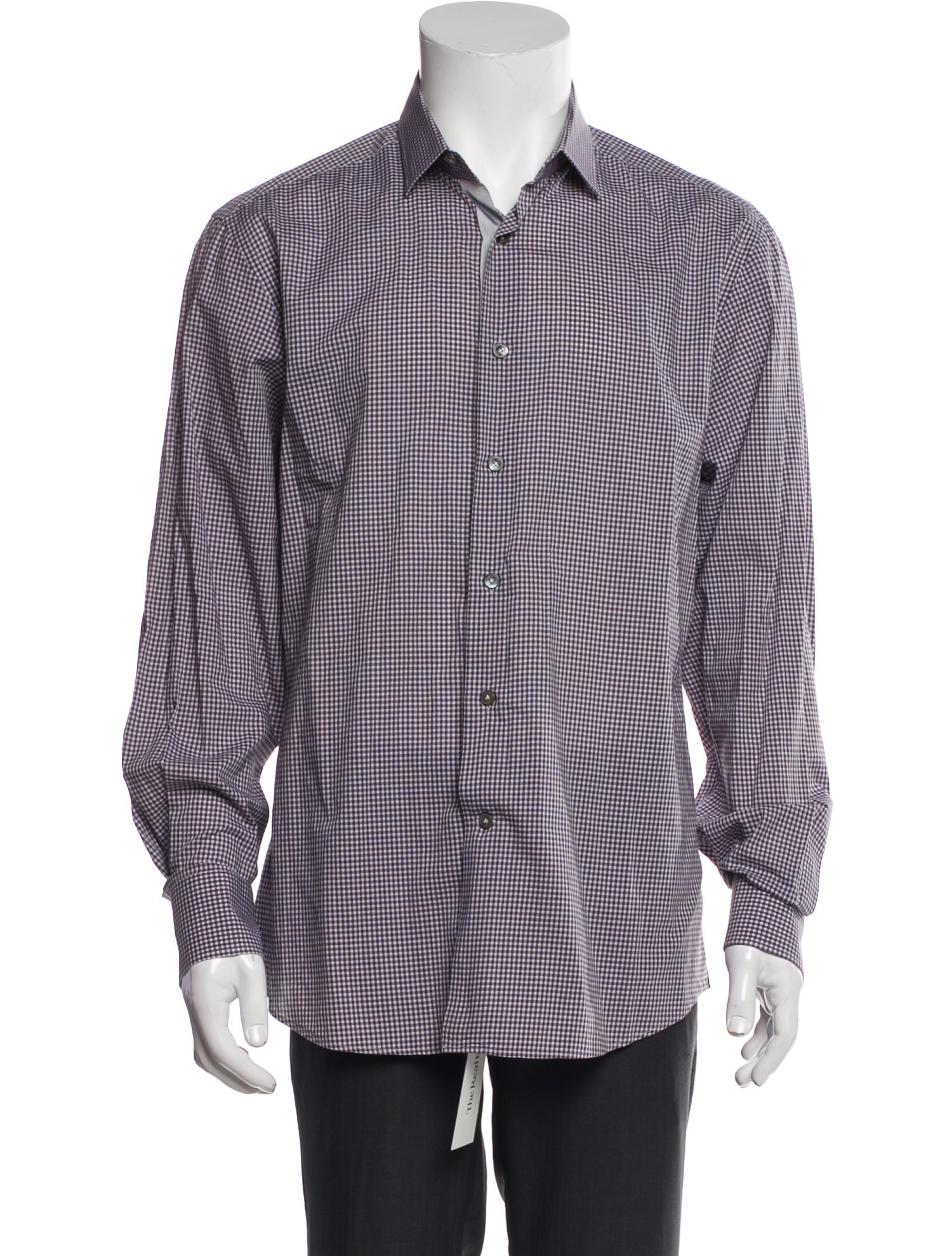Lanvin Plaid Print Long Sleeve Dress Shirt