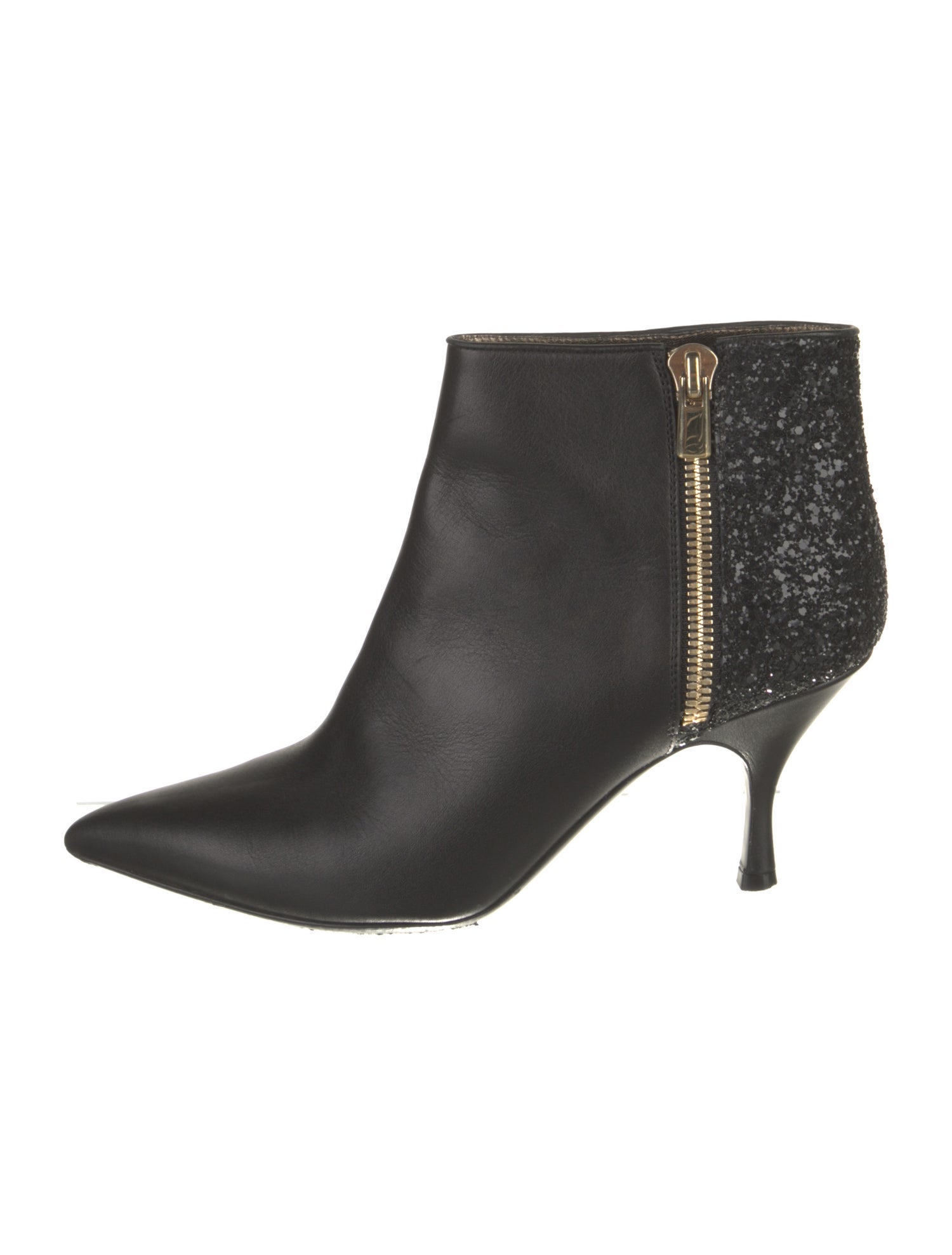 Lanvin Leather Glitter Accents Boots