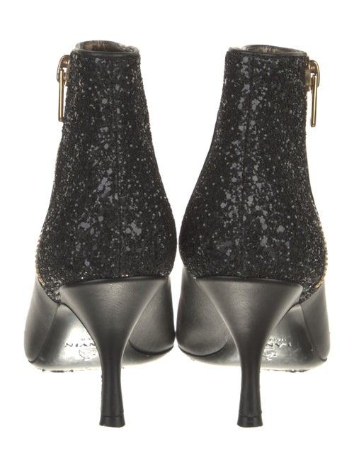 Lanvin Leather Glitter Accents Boots
