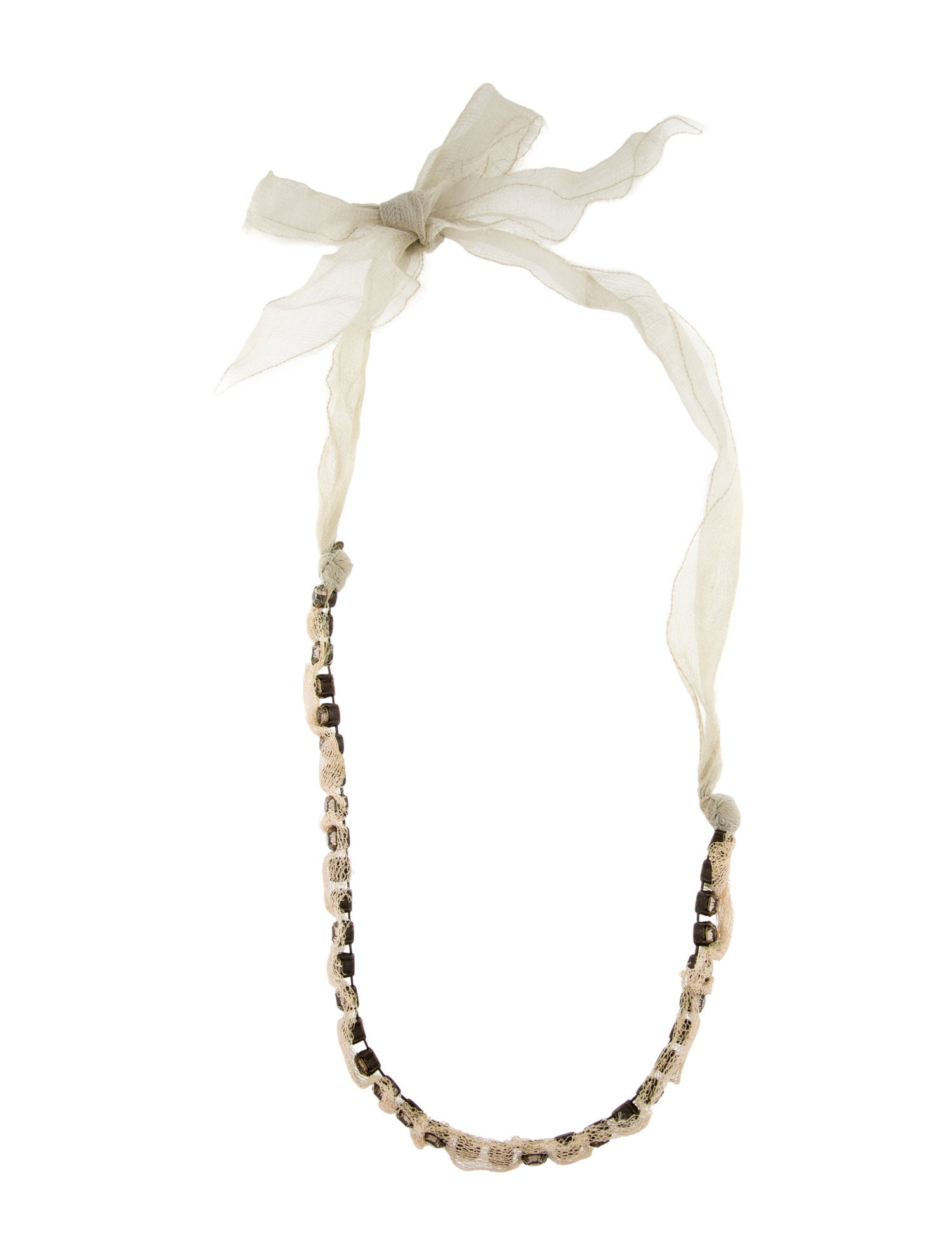 Lanvin Crystal & Silk Collar Necklace