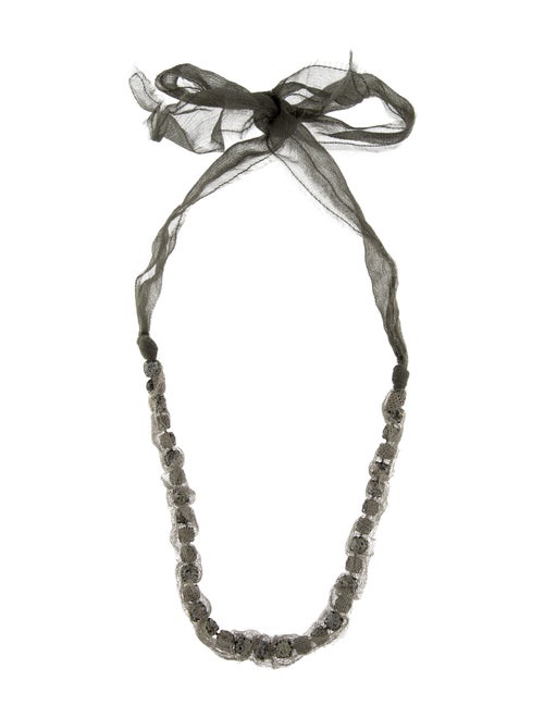 Lanvin Crystal & Silk Collar Necklace