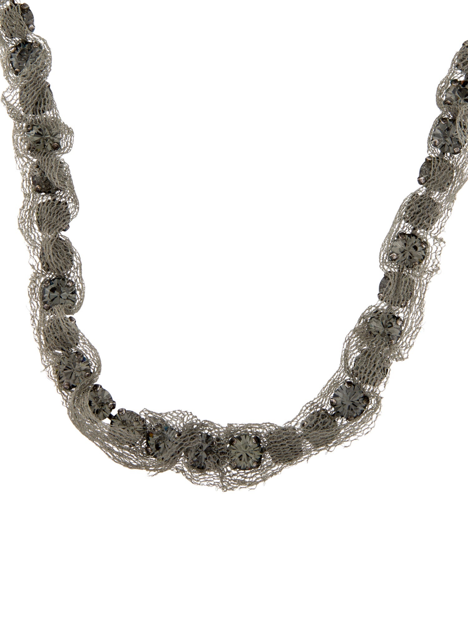 Lanvin Crystal & Silk Collar Necklace