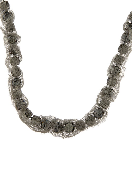 Lanvin Crystal & Silk Collar Necklace