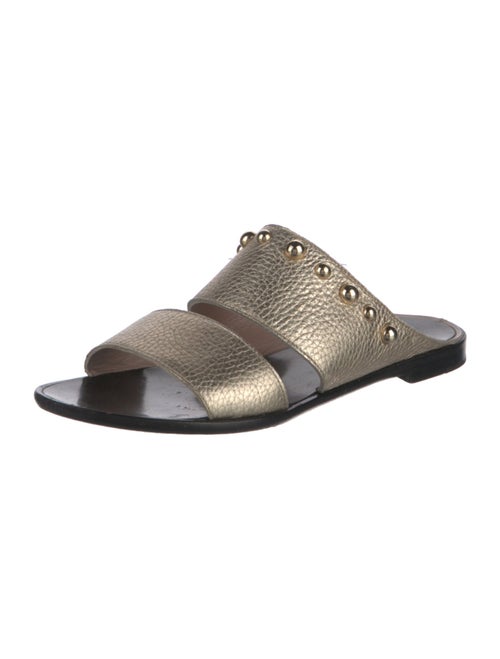 Lanvin Leather Studded Accents Slides