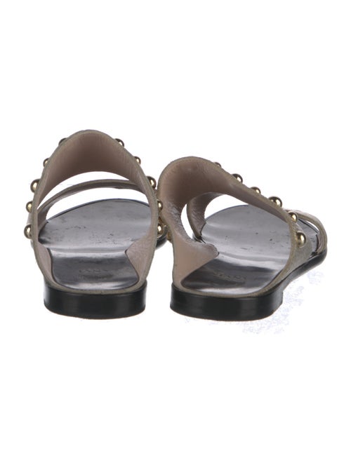 Lanvin Leather Studded Accents Slides