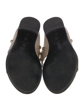 Lanvin Leather Studded Accents Slides