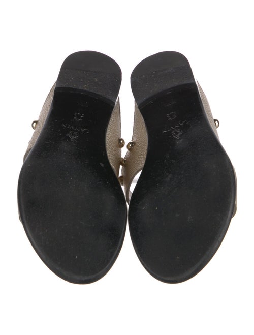 Lanvin Leather Studded Accents Slides