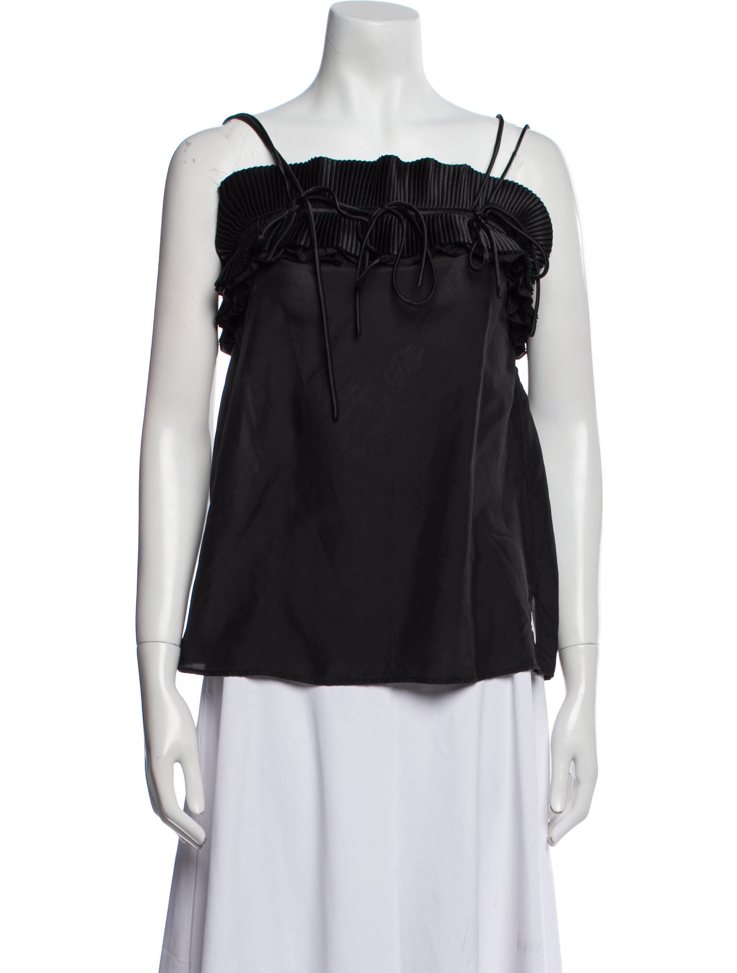 Lanvin Silk Square Neckline Top