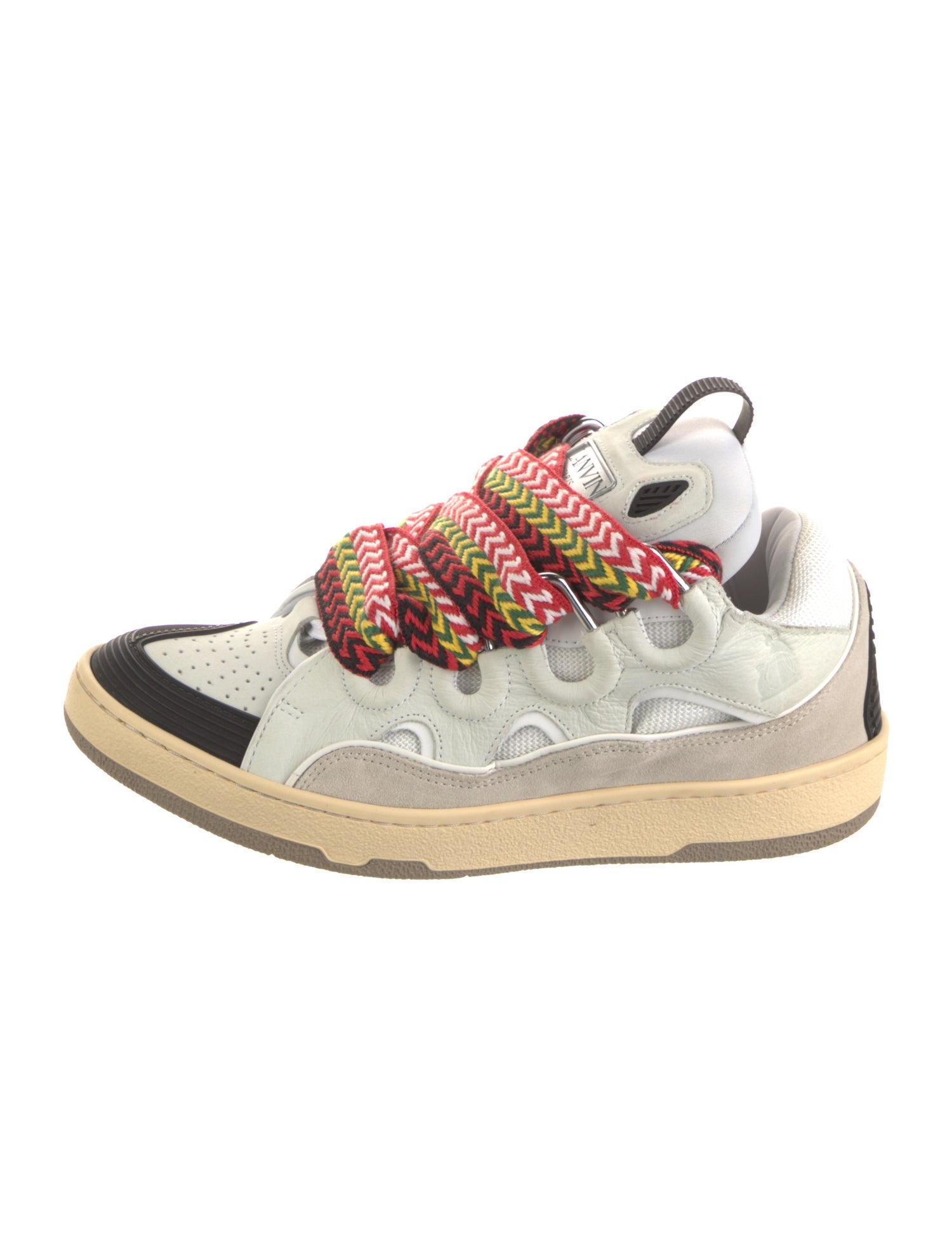 Lanvin Leather Colorblock Pattern Sneakers