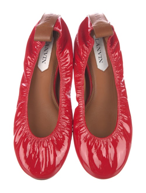 Lanvin Patent Leather Animal Print Ballet Flats