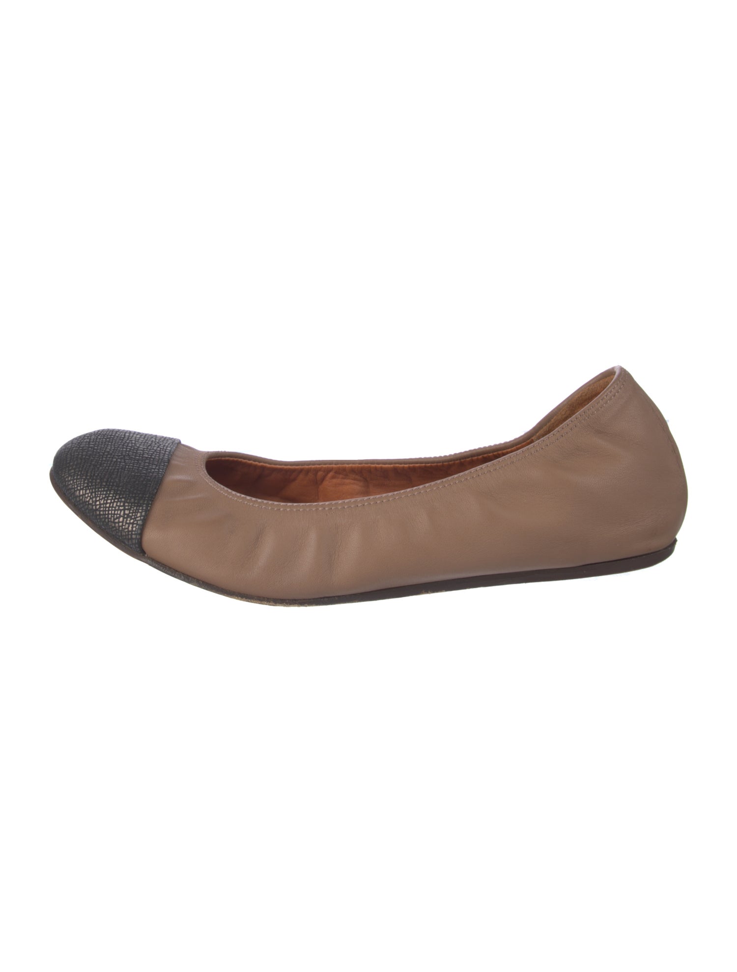 Lanvin Leather Colorblock Pattern Ballet Flats