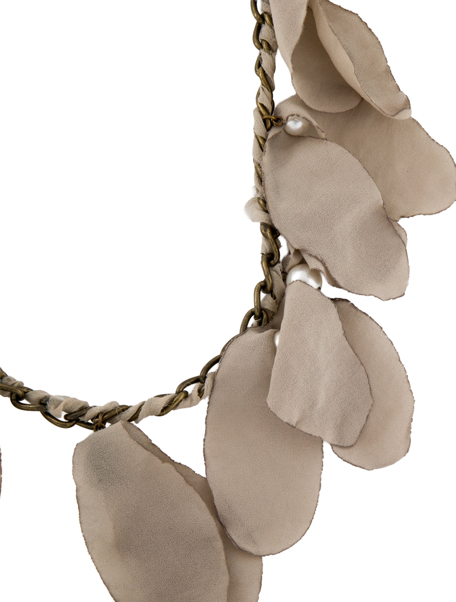 Lanvin Lanvin Crystal, Faux Pearl & Silk "Collier Sautoir Petales" Station Necklace