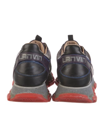 Lanvin Leather Printed Athletic Sneakers