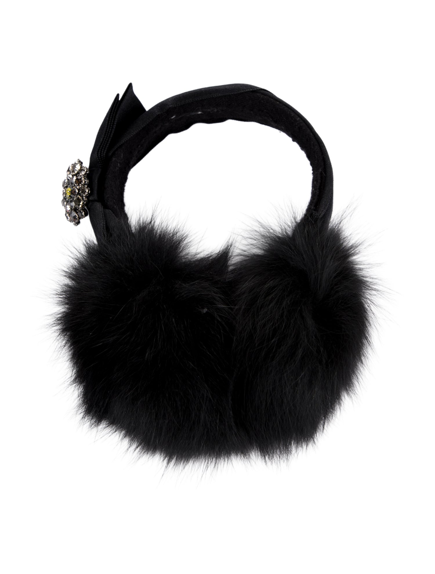 Lanvin Crystal-Embellished Fox Earmuffs