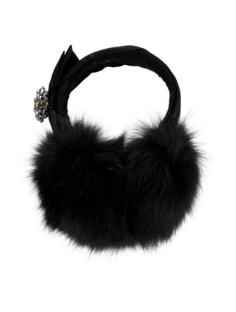 Lanvin Crystal-Embellished Fox Earmuffs