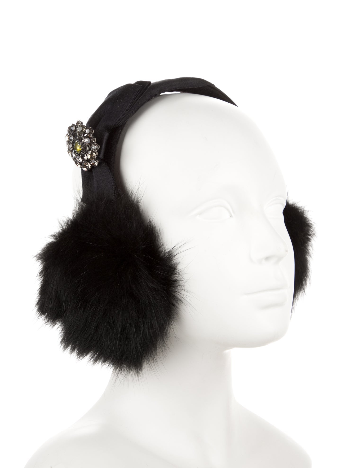 Lanvin Crystal-Embellished Fox Earmuffs