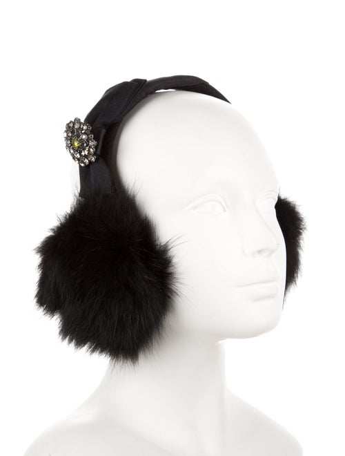 Lanvin Crystal-Embellished Fox Earmuffs