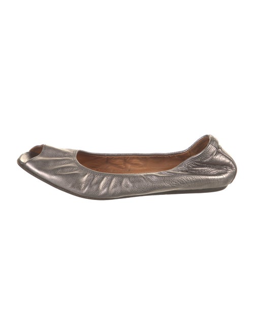 Lanvin Leather Animal Print Ballet Flats