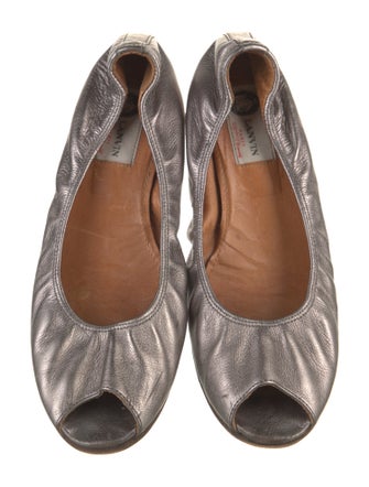 Lanvin Leather Animal Print Ballet Flats