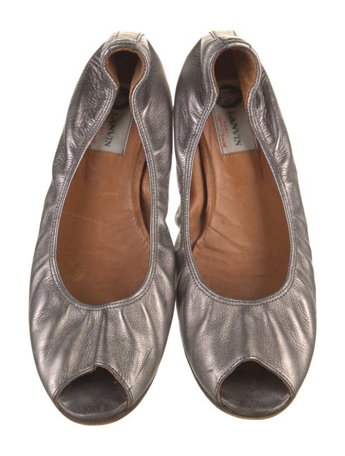 Lanvin Leather Animal Print Ballet Flats