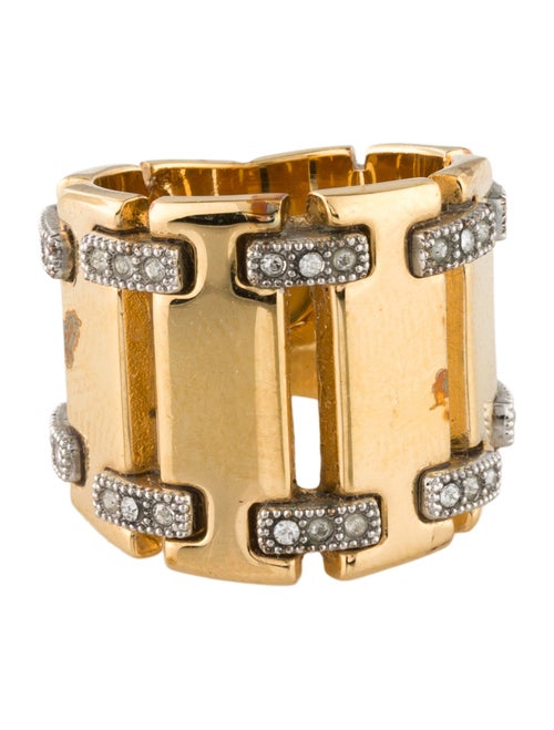 Lanvin Crystal Gourmette Band Ring