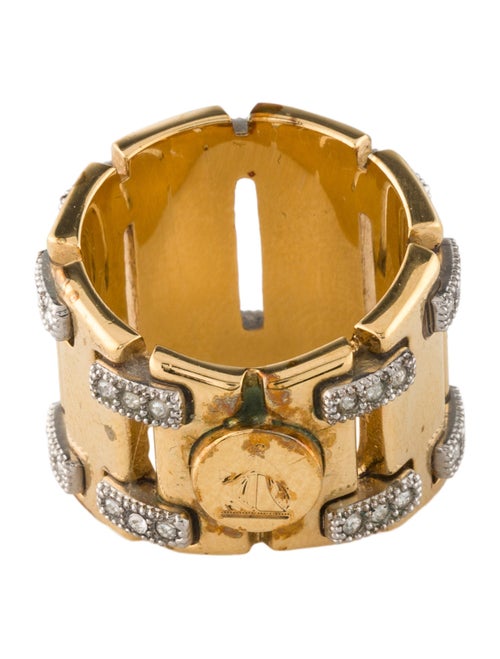 Lanvin Crystal Gourmette Band Ring