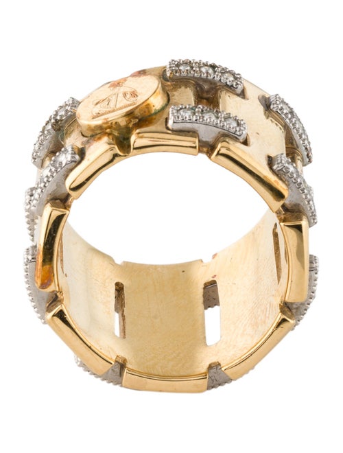 Lanvin Crystal Gourmette Band Ring
