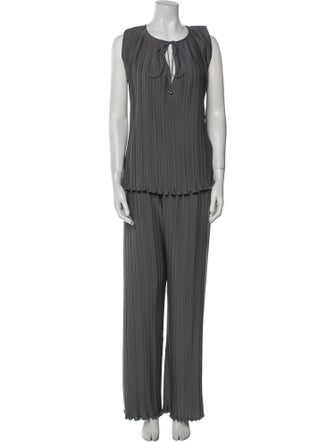 Lanvin Printed Pleated Accents Pant Set