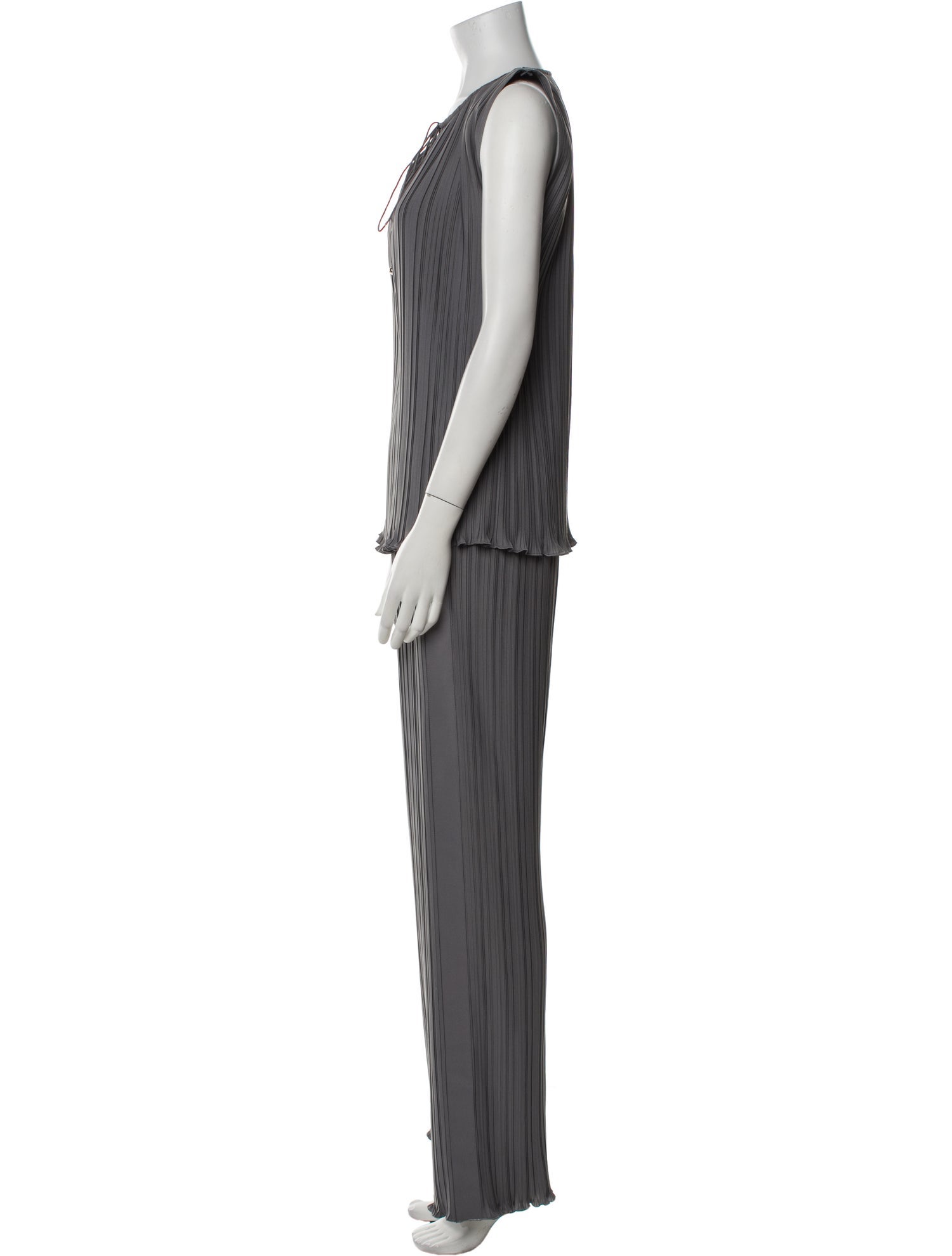 Lanvin Printed Pleated Accents Pant Set