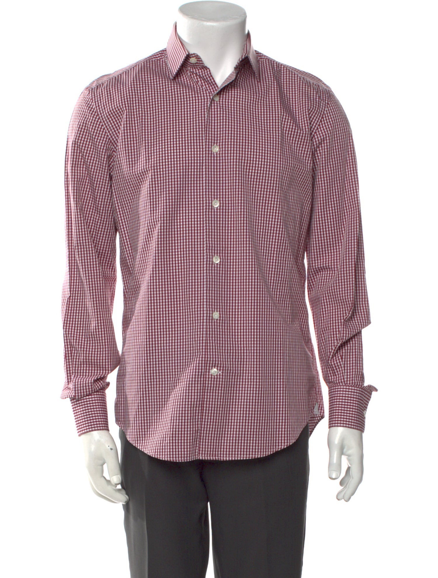 Lanvin Plaid Print Long Sleeve Dress Shirt