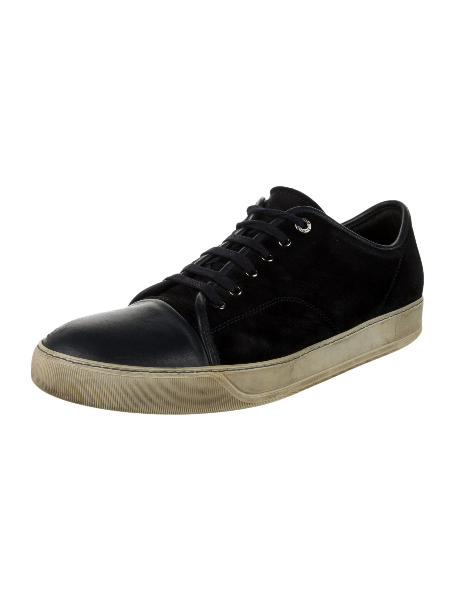 Lanvin Suede Leather Trim Embellishment Sneakers